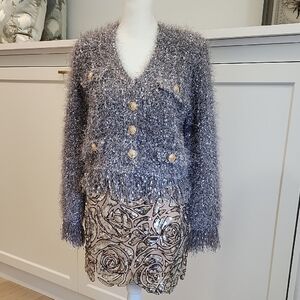 Milly Gray and Gold Skirt Set